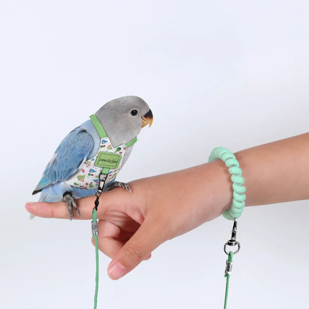 Parrot Flight Harness & Leash for Budgie & Lovebird Outdoor Bird Flight Harness Babs 3m traction rope 2 5.5x10cm
