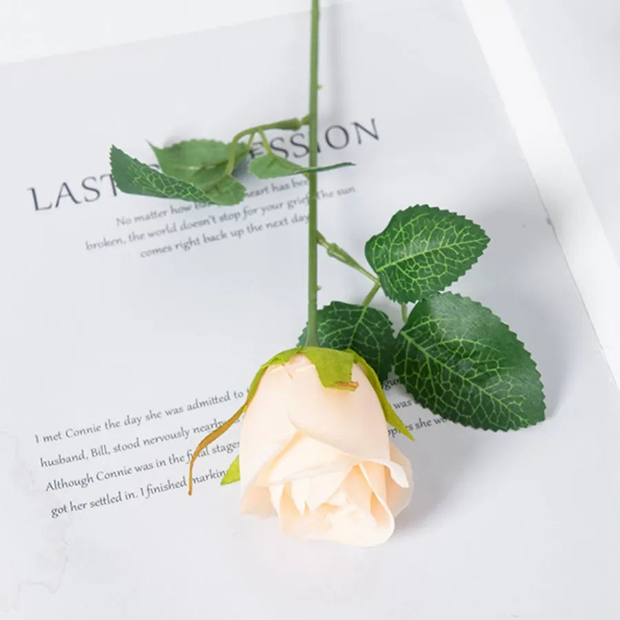 Artificial Silk Rose Bouquet – Wedding & Home Decor Artificial Flower Bouquet Babs Champagne 1pc