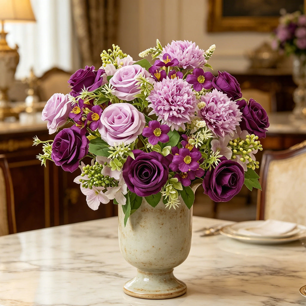 Artificial Silk Hydrangea Rose Bouquet – Wedding & Home Décor Artificial Flower Bouquet Babs