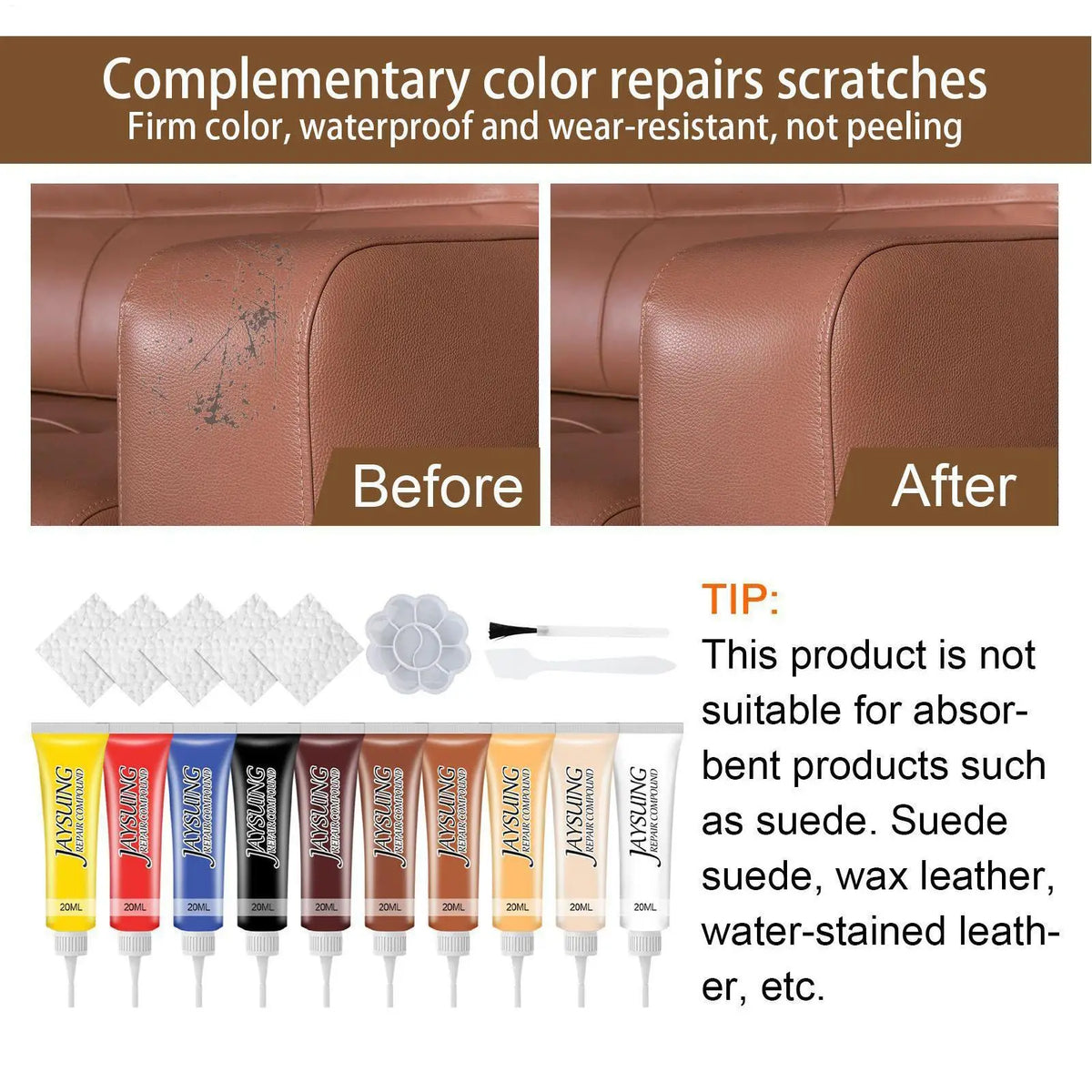 20ml Leather Repair Gel – Car Seat, Sofa & Furniture Restore Leather Repair Gel Babs