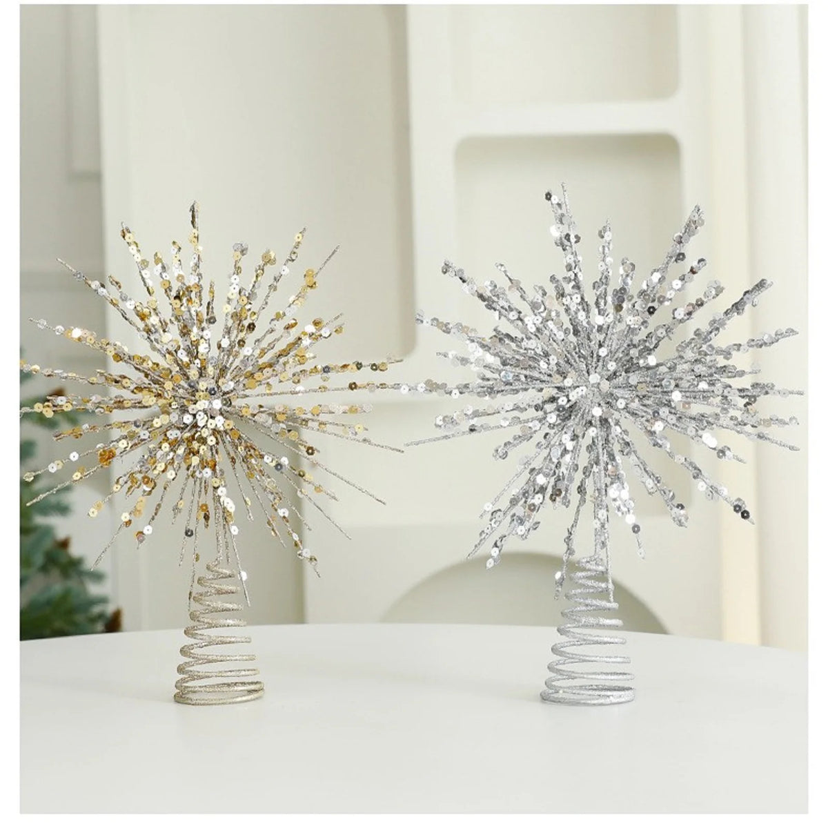 Gold Star Christmas Tree Topper – 30cm Wrought Iron Xmas Ornament Christmas Tree Topper Babs