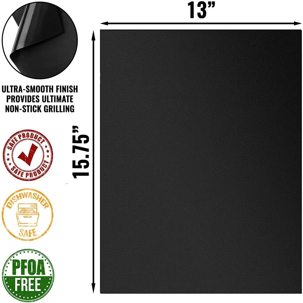 Non-Stick BBQ Grill Mat 40x33cm – Reusable Heat-Resistant Baking Mat BBQ Grill Mat Babs