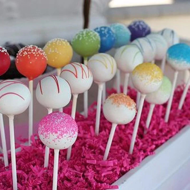 200pcs White Plastic Lollipop Sticks for Cake Pops & Candy Lollipop Baking Sticks Babs