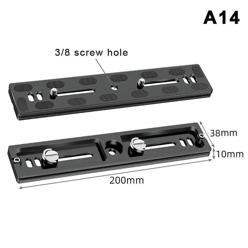 Aluminum 1/4" Quick Release Mount Plate for Tripods Camera Mount Plate Babs A14