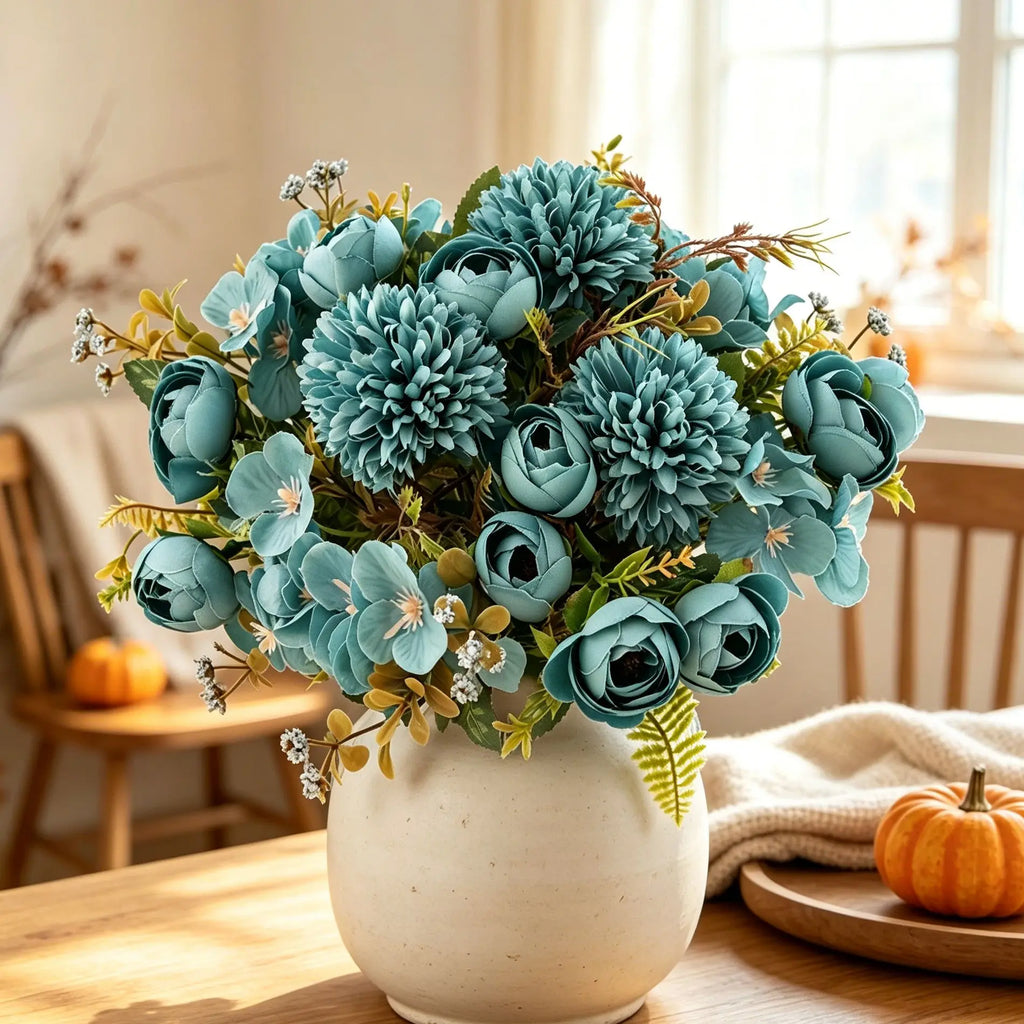 Silk Tea Rose Bud Artificial Bouquet – Wedding & Home Decor Artificial Flower Bouquet Babs