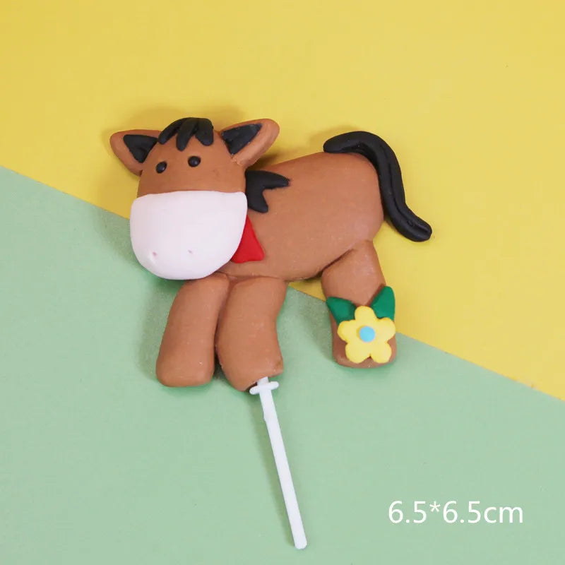 Farm Animal Cake Toppers – Lambs, Ponies, Piglets & More Cake Topper Set Babs Blue