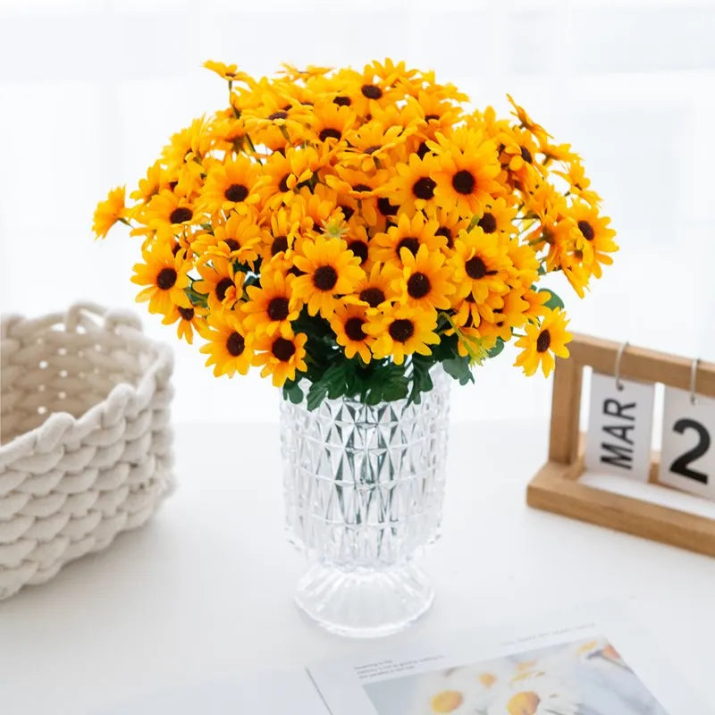 Artificial Silk Yellow Daisy Bouquet | Wedding & Home Décor Artificial Flower Bouquet Babs