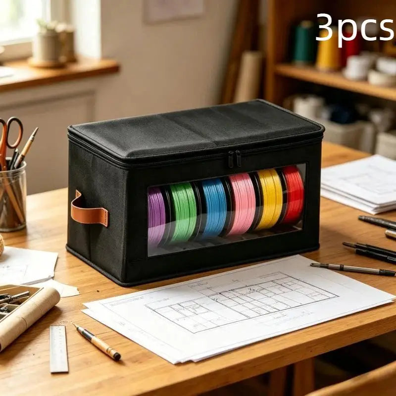 3PCS 3D Printer Filament Storage Bags – Dustproof Organizer Filament Storage Bag Babs Black 3pcs