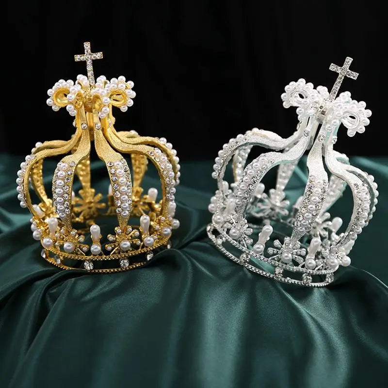 Crystal Pearl Baroque Bridal Tiara | Wedding Crown Accessory Bridal Tiara Crown Babs