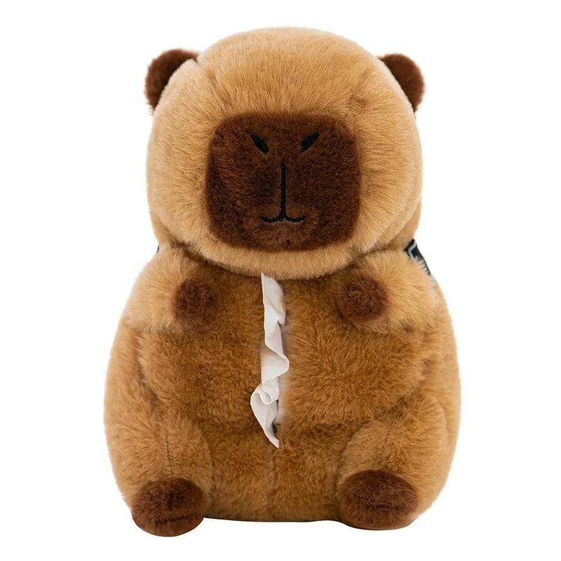 Capybara Plush Car Tissue Box Cover & Armrest Organizer Car Tissue Holder Babs 1Pcs