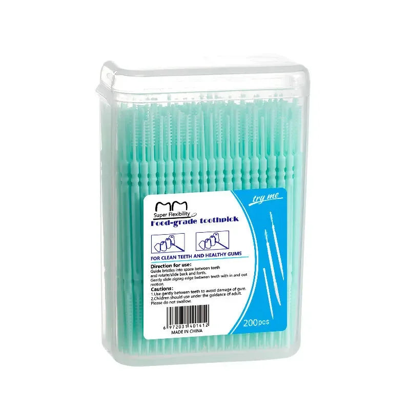 Disposable Interdental Toothpick Brush & Dental Floss Combo Interdental Flosser Pick Babs