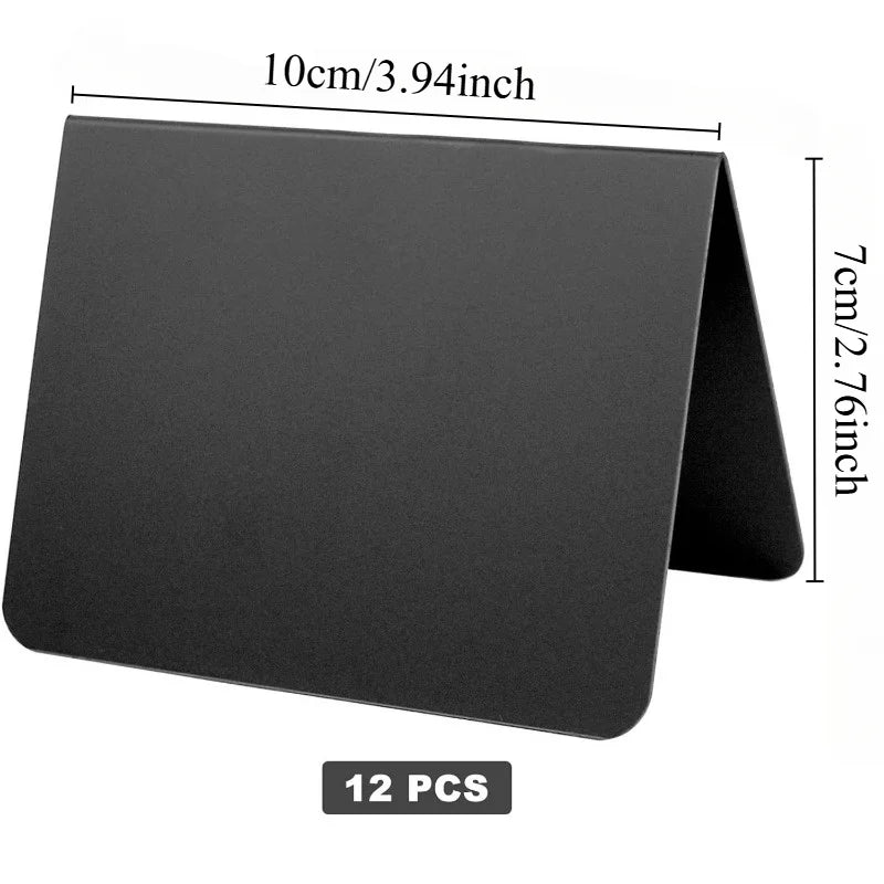 12pcs V-Shaped Erasable Blackboard Table Cards & Price Signs Blackboard Table Signs Babs