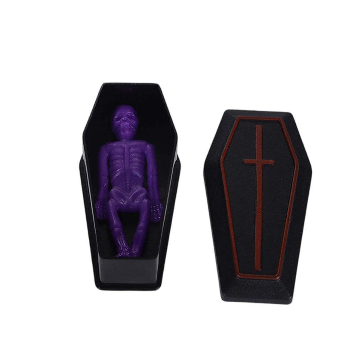 Mini Coffin Box with Skeleton – Halloween Décor & Prank Prop Halloween Prop Decor Babs D One Size
