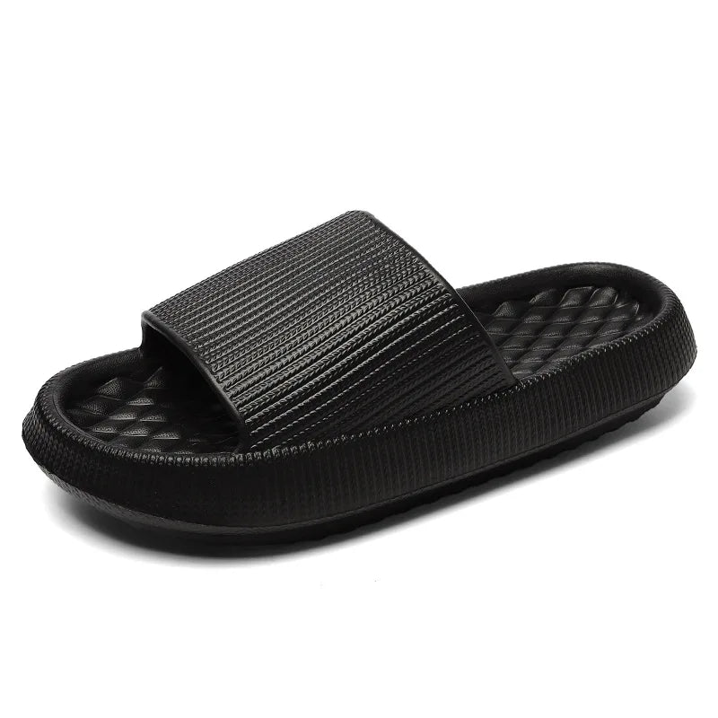 Women's EVA Cloud Slide Slippers – 4CM Thick Non-Slip Sole Indoor Slide Slippers Babs black 44-45