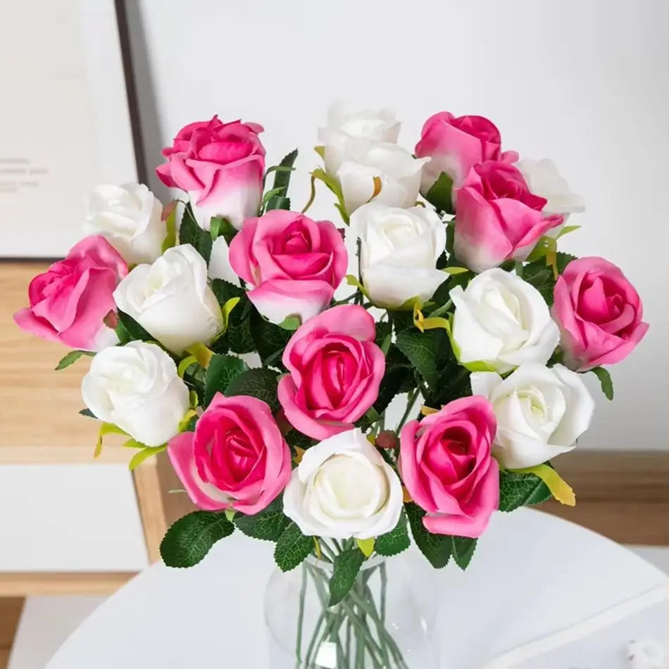 Artificial Silk Rose Bouquet – Wedding & Home Décor, 3–20 Pcs Artificial Flower Bouquet Babs