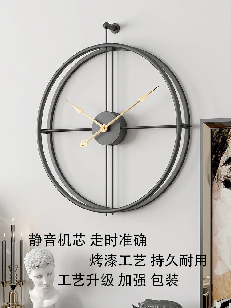 Nordic 3D Large Metal Wall Clock 80cm Silent – Modern Home Decor Wall Clock Babs