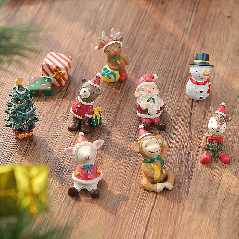 Mini Santa & Elk Resin Christmas Ornament – Holiday Decor Christmas Resin Ornament Babs