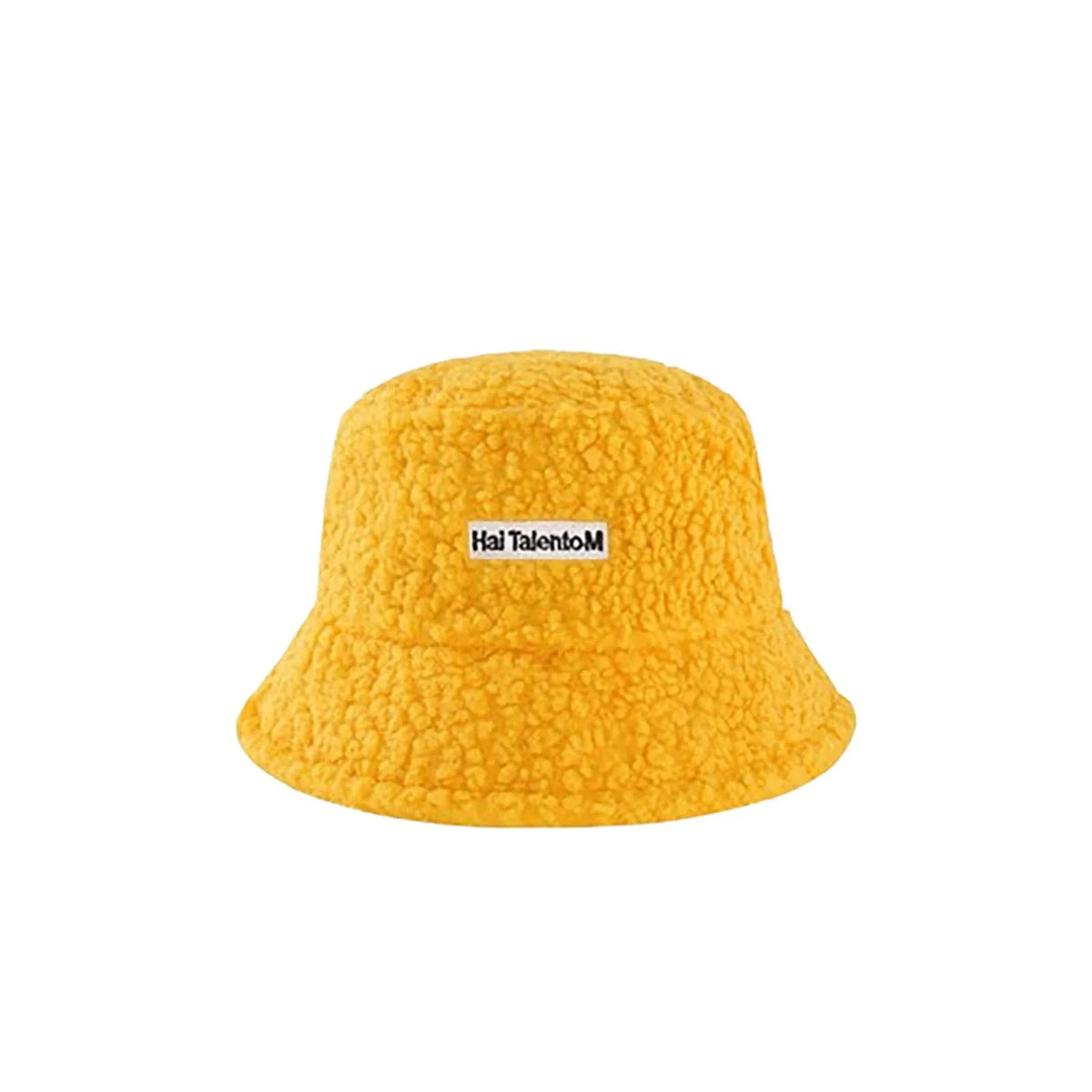 Women's Winter Lamb Fleece Bucket Hat – Warm Windproof Cap Winter Bucket Hat Babs Yellow