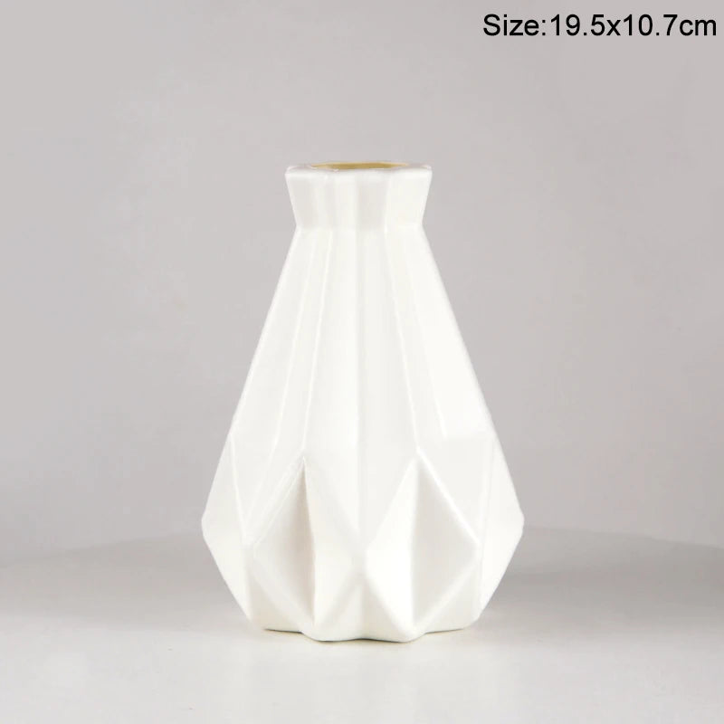 Modern Nordic Plastic Flower Vase – Tabletop Bouquet Pot Decorative Flower Vase Babs Style8