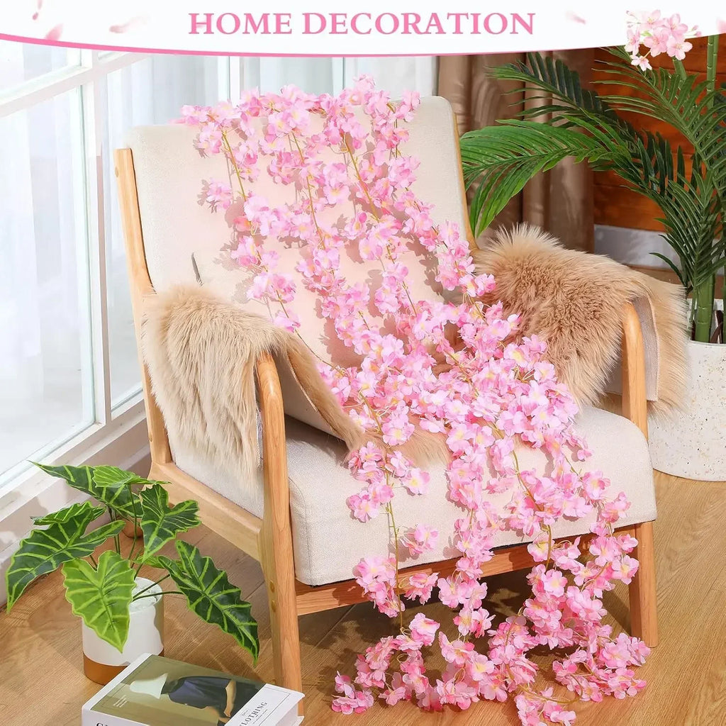 Artificial Cherry Blossom Vine Silk Flower Garland Wedding Decor Artificial Flower Garland Babs