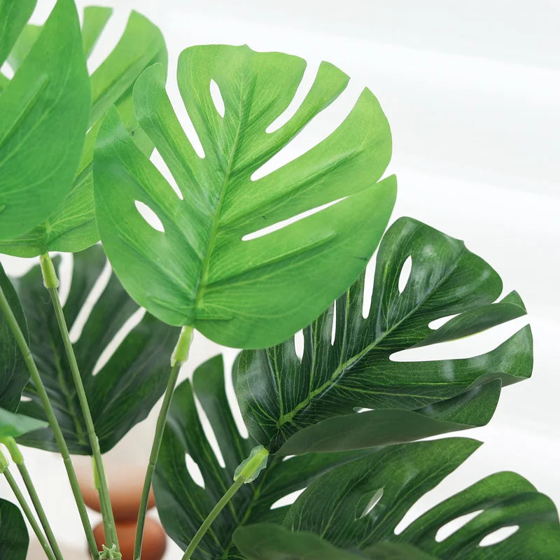 Artificial Monstera Palm Leaf Plant – Tropical Home Decor Artificial Plant Decor Babs