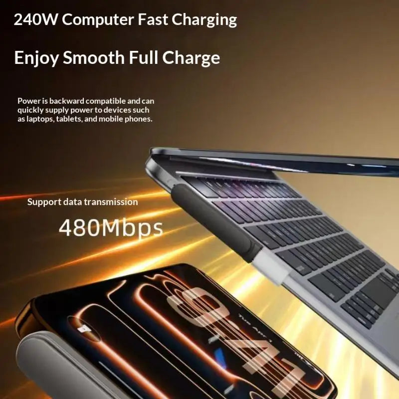 240W USB-C Fast Charging Adapter with Foldable Phone Stand USB-C Charging Adapter Babs