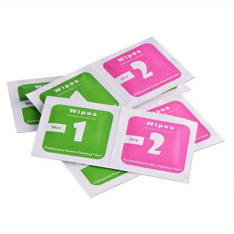 100-Set Wet & Dry Wipes for Camera Lens & LCD Screen Cleaning Screen Cleaning Wipes Babs