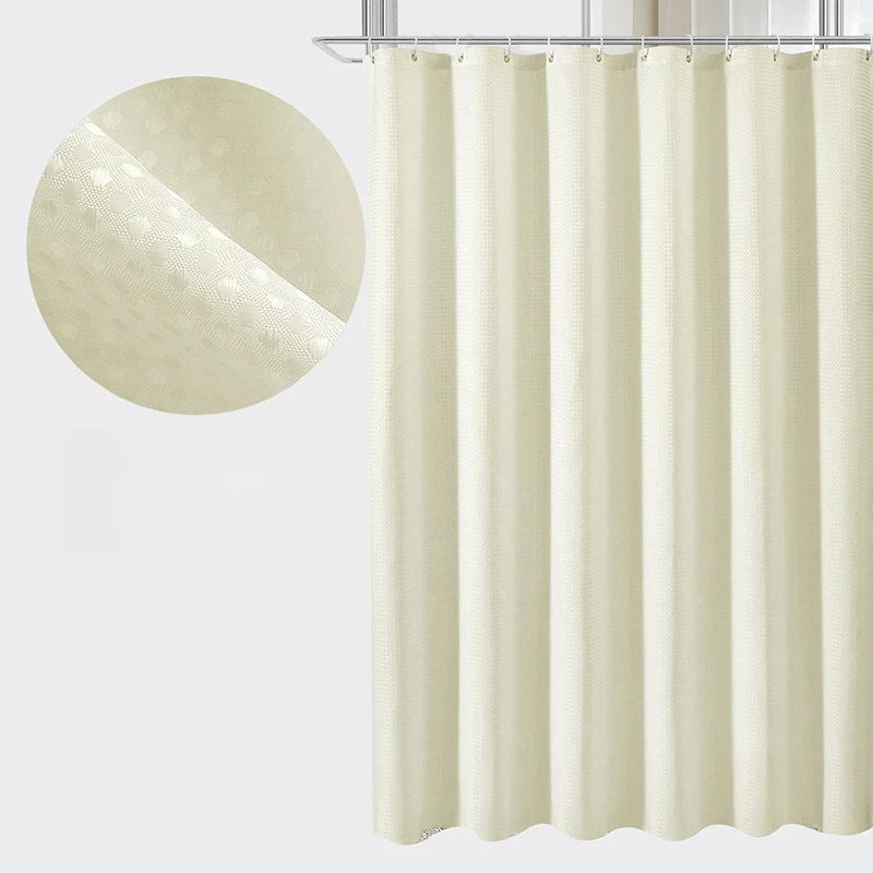Waffle Polyester Shower Curtain – Waterproof & Mildew Resistant Shower Curtain Babs DARK GRAY 150x180cm