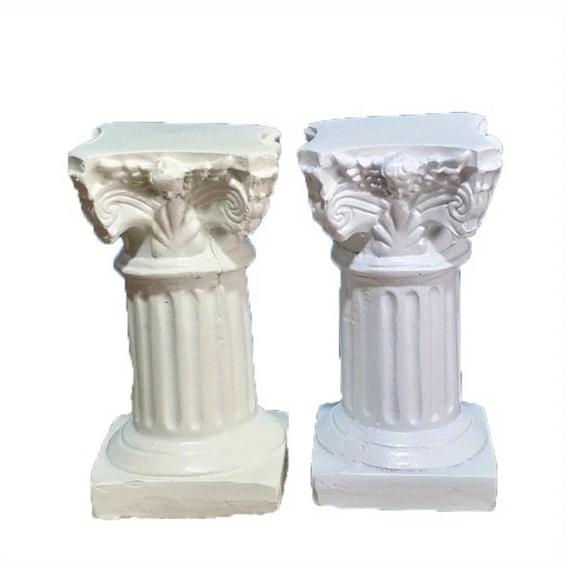 2pcs Resin Roman Column Miniature Ornaments – Greek Décor Miniature Resin Ornament Babs