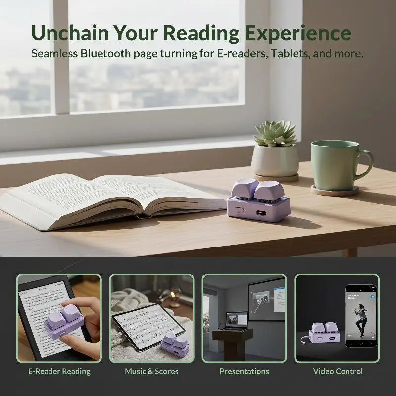 HUXUAN Bluetooth Page Turner Remote for Kobo eBook & Tablet Bluetooth Page Turner Babs