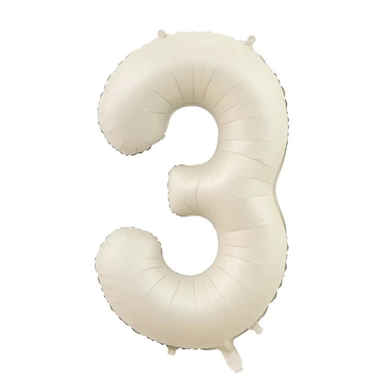32/40" Cream Foil Number Balloons 1–9 | Party & Wedding Decor Foil Number Balloons Babs Cream3 32inch