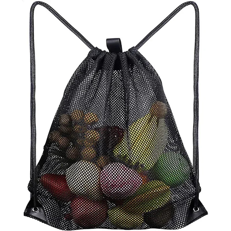 Drawstring Mesh Backpack – Gym, Sports & Beach Net Bag 40×45cm Mesh Drawstring Backpack Babs