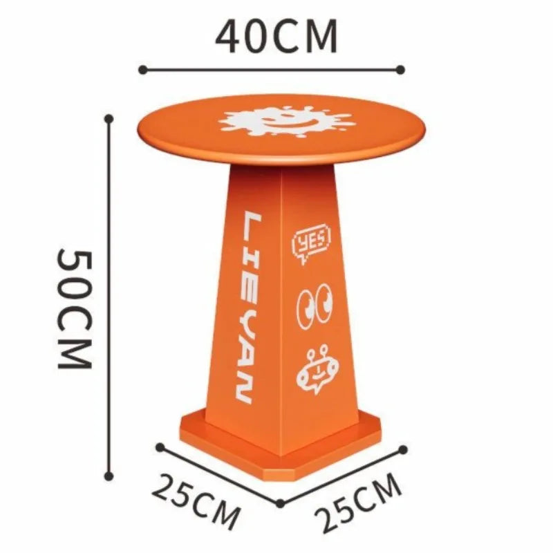 Modern Round Metal Side Table | Minimalist Living Room Coffee Table Round Side Table Babs Orange