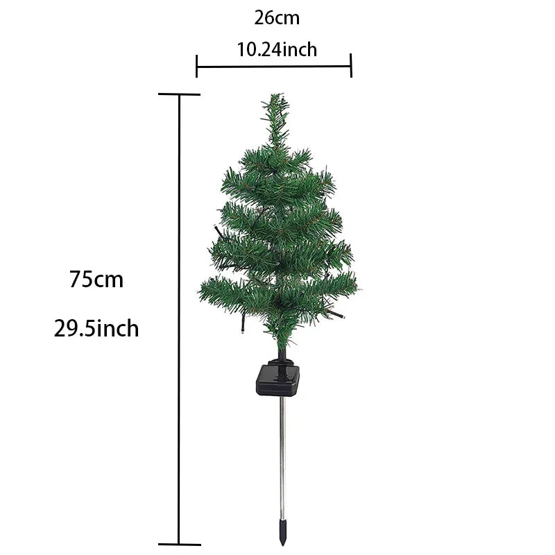 Solar Christmas Tree Stake Lights – Waterproof Outdoor Yard Decor Solar Garden Stake Light Babs