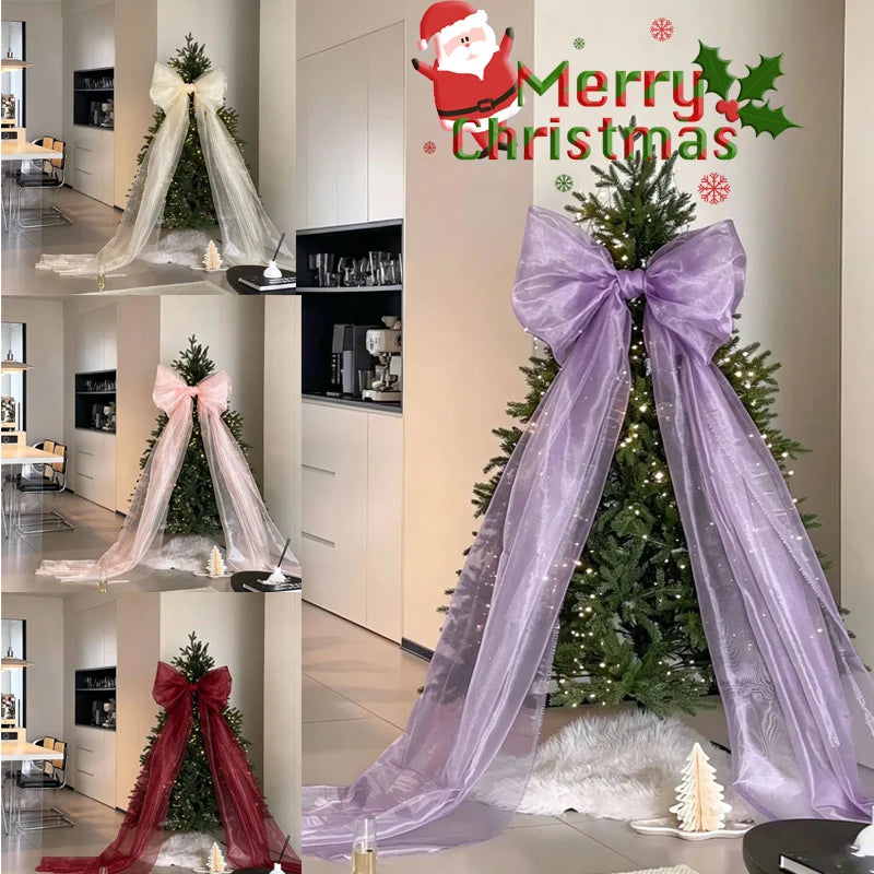 Oversized Pearl Sheen Bow Pendant – Christmas Tree Hanging Decor Christmas Bow Ornament Babs