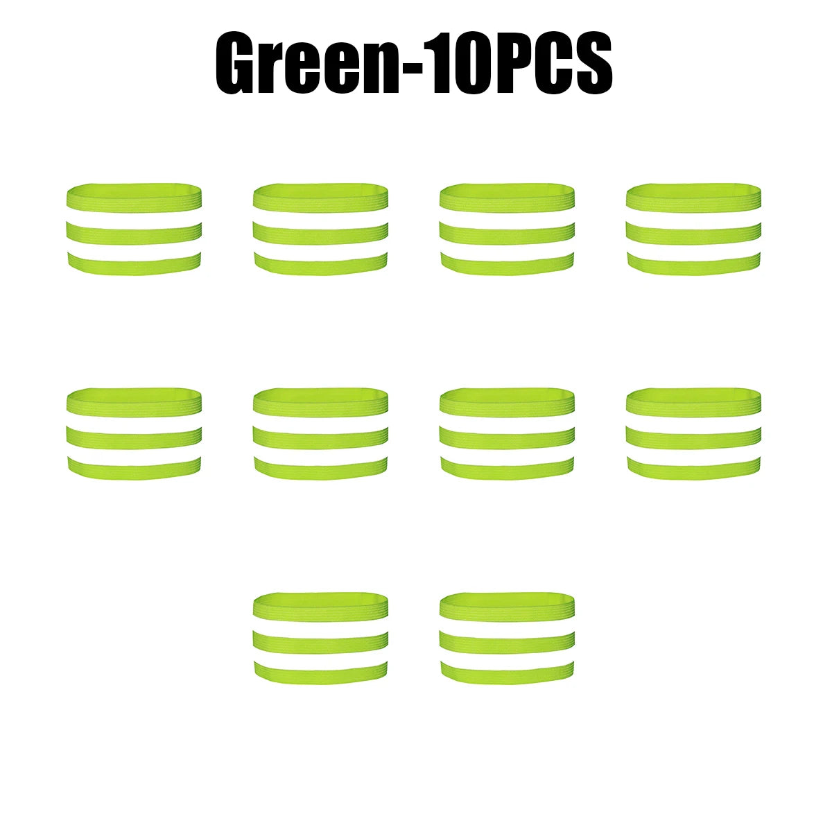 Reflective Leg Bands for Cyclists & Runners | Safety Straps Reflective Safety Bands Babs Green 10PCS