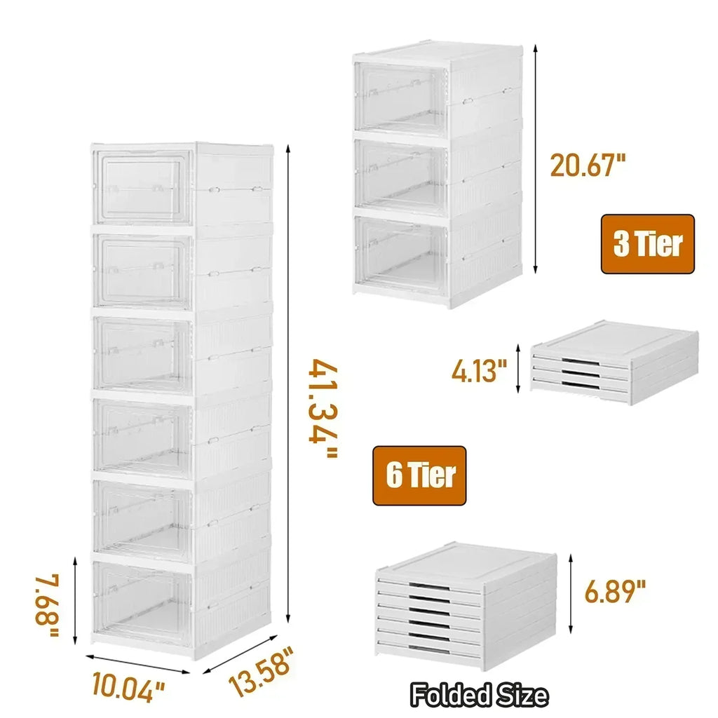 Clear Stackable Shoe Storage Boxes – Large Plastic Organizer Shoe Storage Organizer Babs