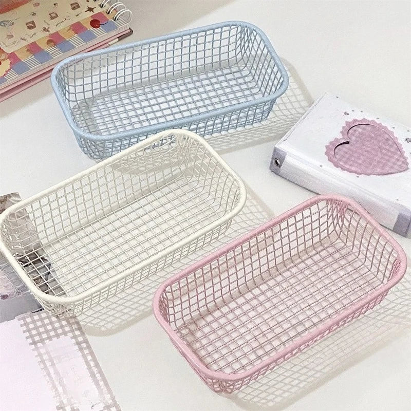 Metal Wire Storage Basket – Desk, Kitchen & Home Organizer Wire Storage Basket Babs