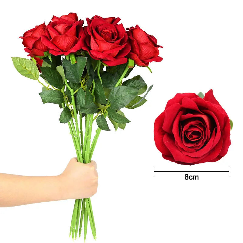 Artificial Silk Red Rose Bouquet for Wedding & Home Décor Artificial Flower Bouquet Babs