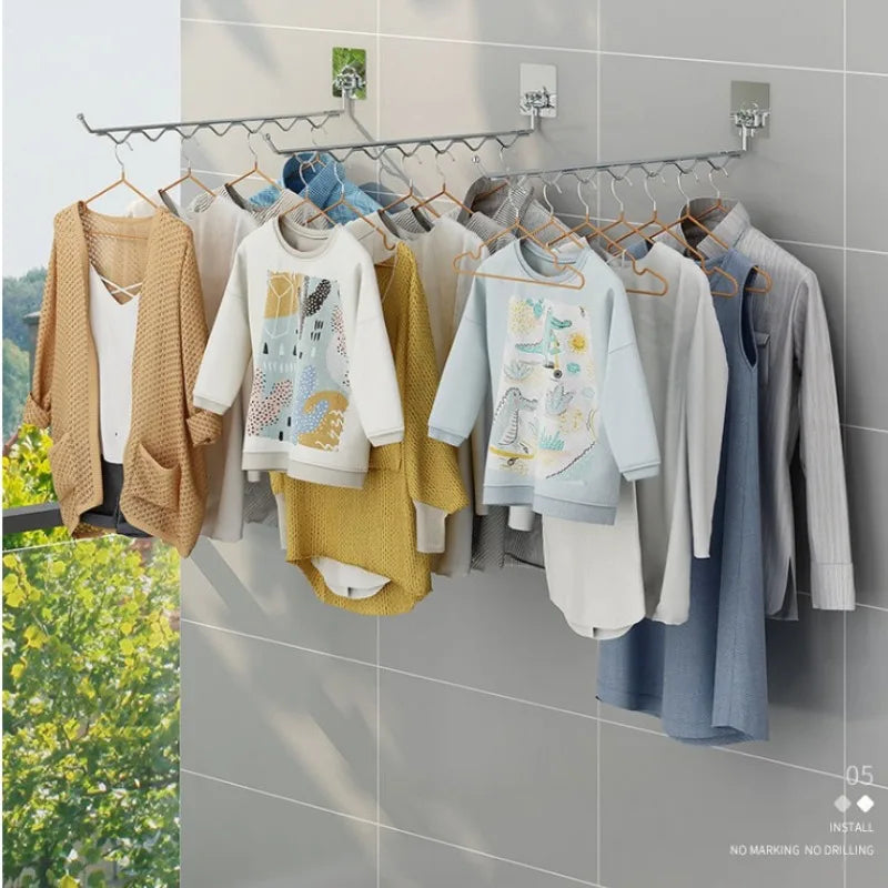 Stainless Steel Folding Clothes Drying Rack | Wall Mount Clothes Drying Rack Babs