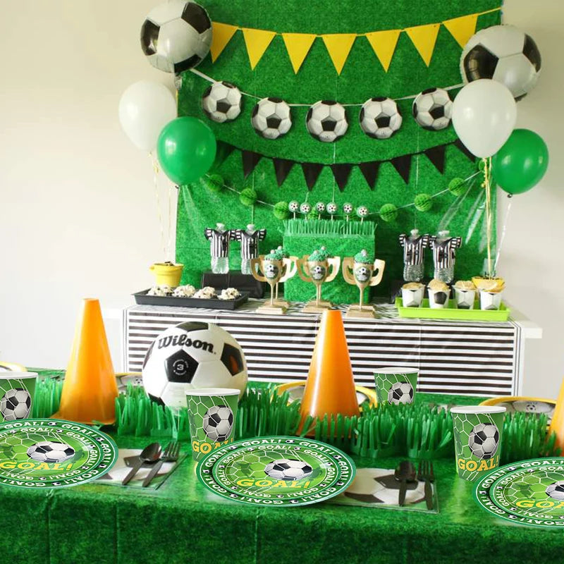 Soccer Party Disposable Tableware Set – Plates, Cups & More Party Tableware Set Babs