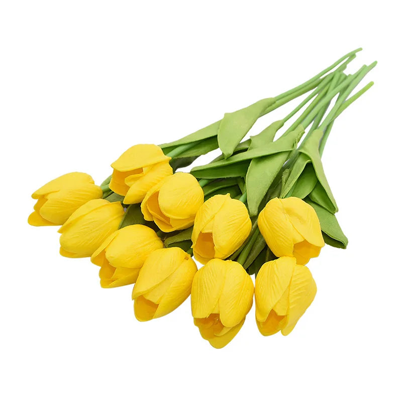 10pcs Real Touch Tulip Artificial Flowers – Wedding & Home Decor Artificial Flower Bouquet Babs