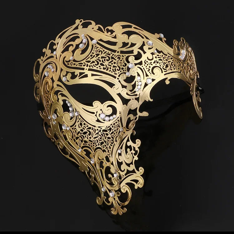 Luxury Metal Venetian Masquerade Mask – Unisex Costume Masquerade Mask Babs gold