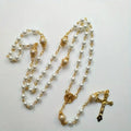 Saint Benedict Rosary Necklace | Prayer Beaded Crucifix Cross Rosary Necklace Babs 1pc