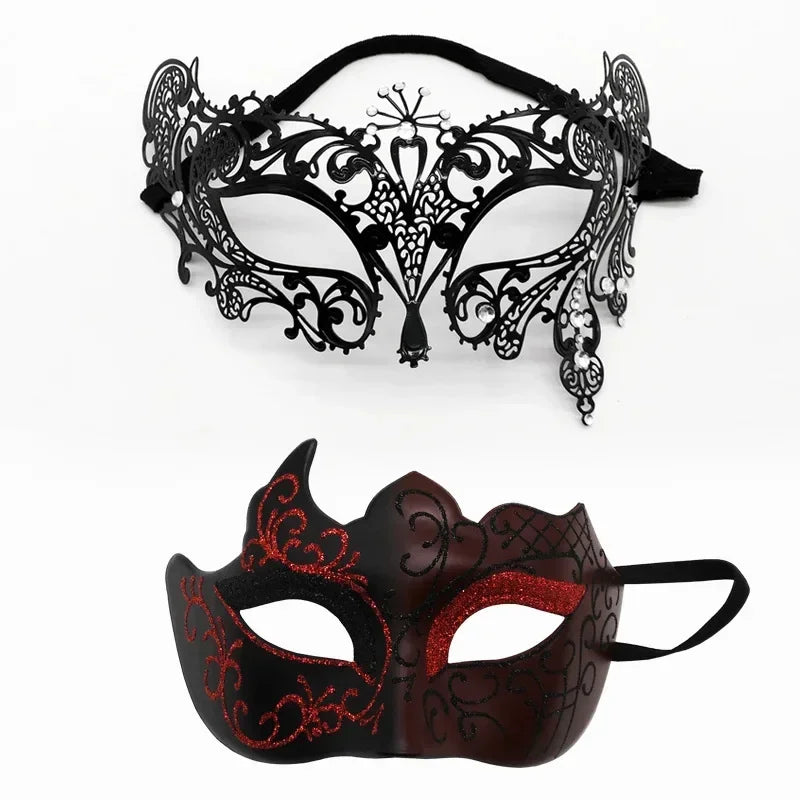 Couple Masquerade Masks Set – Halloween Carnival Cosplay Party Masquerade Mask Set Babs 7a