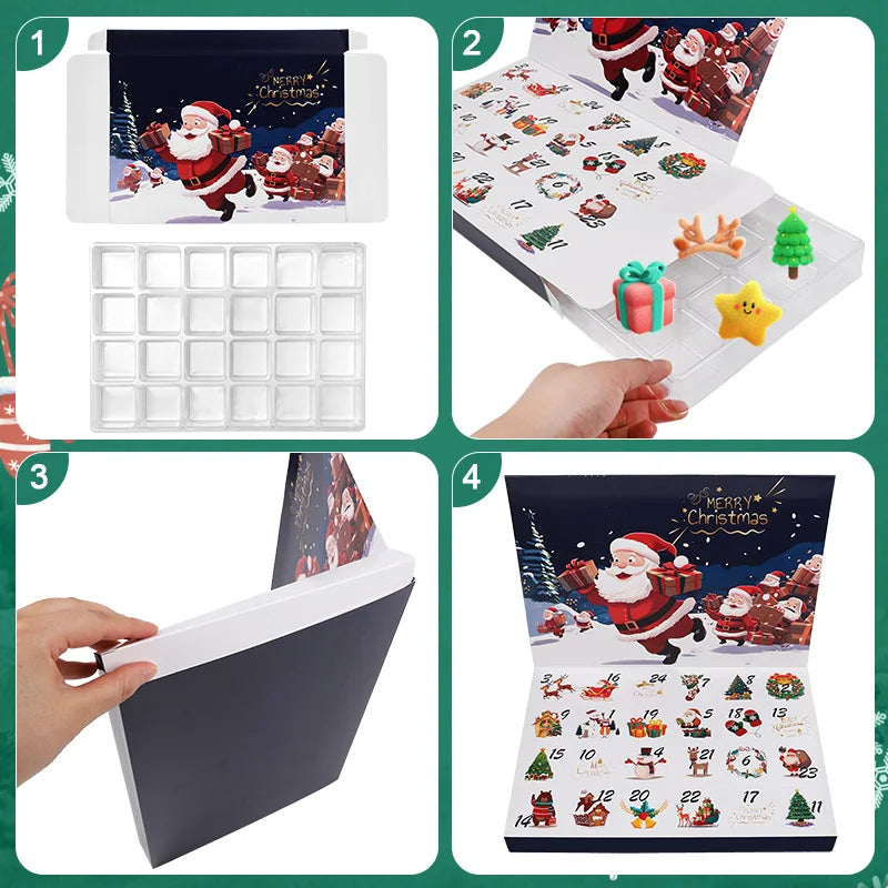 24-Grid Christmas Advent Calendar DIY Fillable Gift Boxes for Kids Advent Calendar Set Babs