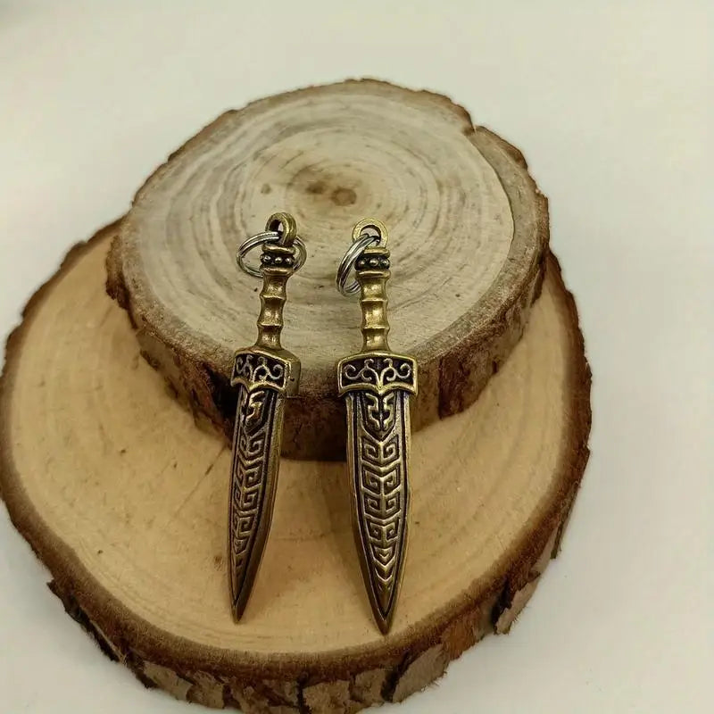 Bronze Sword Pendant EDC Paracord Bracelet Lanyard Charm EDC Lanyard Pendant Babs