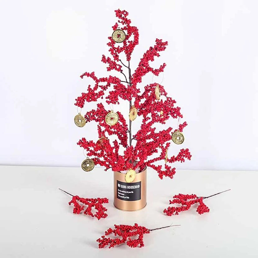 Artificial Holly Berry Branches 5/10 Pcs – Christmas & Party Decor Artificial Floral Picks Babs