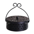 Metal Round Incense Holder & Mosquito Coil Rack | Heat Resistant Incense Coil Holder Babs black