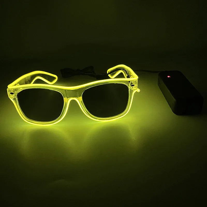 LED Light Up Glasses – Glowing Rave & Party Sunglasses LED Party Glasses Babs (4)-Yellow-1pcs